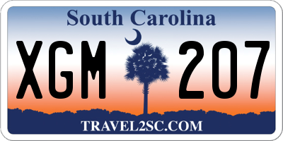 SC license plate XGM207