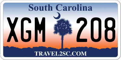 SC license plate XGM208
