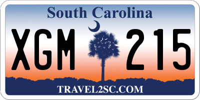 SC license plate XGM215