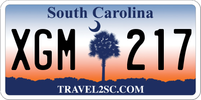 SC license plate XGM217