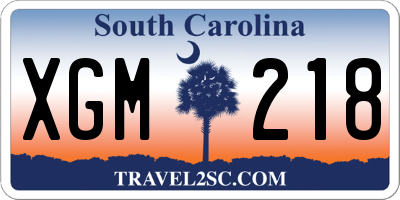 SC license plate XGM218