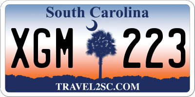 SC license plate XGM223
