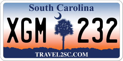 SC license plate XGM232
