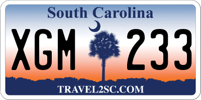 SC license plate XGM233