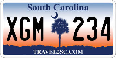 SC license plate XGM234