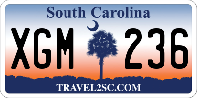 SC license plate XGM236