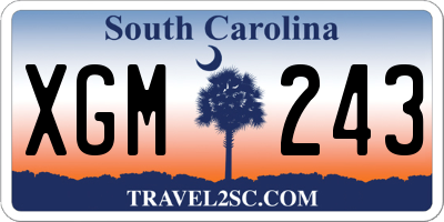 SC license plate XGM243