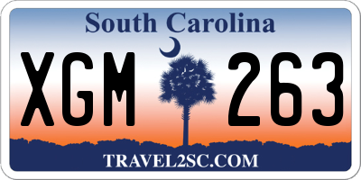 SC license plate XGM263
