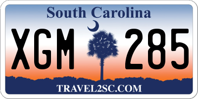 SC license plate XGM285