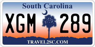 SC license plate XGM289