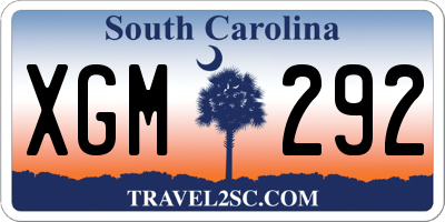 SC license plate XGM292