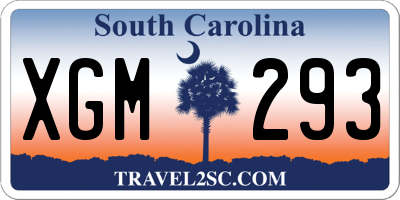 SC license plate XGM293