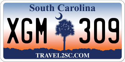 SC license plate XGM309