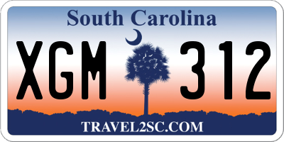 SC license plate XGM312