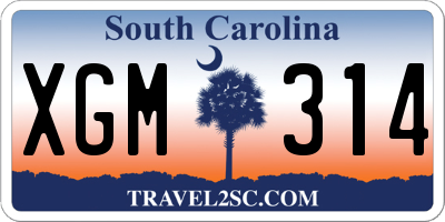 SC license plate XGM314