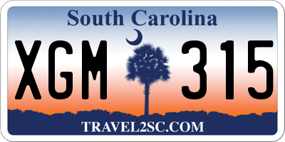SC license plate XGM315