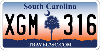 SC license plate XGM316