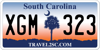 SC license plate XGM323