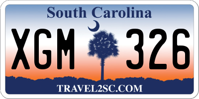 SC license plate XGM326