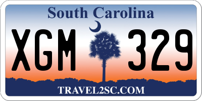 SC license plate XGM329