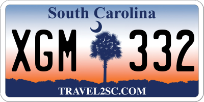 SC license plate XGM332