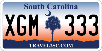 SC license plate XGM333