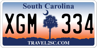 SC license plate XGM334