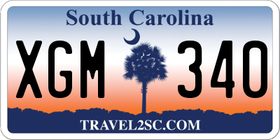 SC license plate XGM340