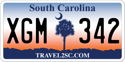 SC license plate XGM342