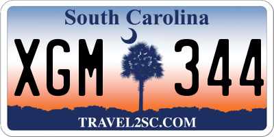 SC license plate XGM344