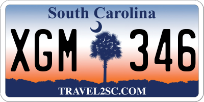 SC license plate XGM346