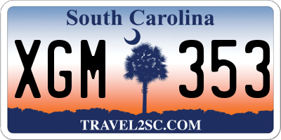 SC license plate XGM353