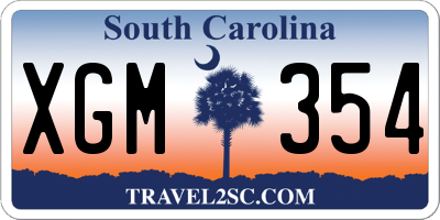 SC license plate XGM354