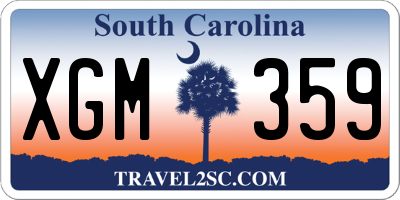 SC license plate XGM359