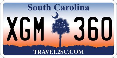 SC license plate XGM360