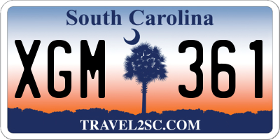 SC license plate XGM361