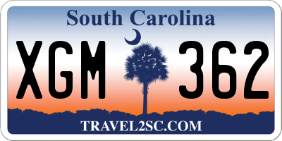 SC license plate XGM362