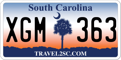 SC license plate XGM363