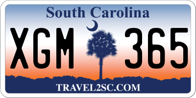 SC license plate XGM365