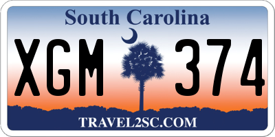 SC license plate XGM374