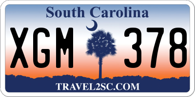SC license plate XGM378