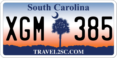 SC license plate XGM385