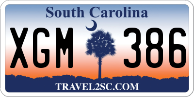 SC license plate XGM386