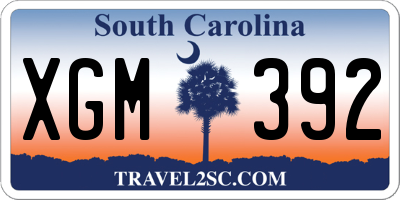 SC license plate XGM392