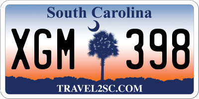SC license plate XGM398