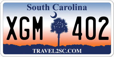 SC license plate XGM402
