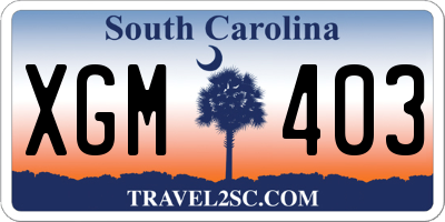 SC license plate XGM403