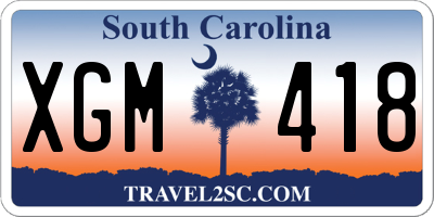SC license plate XGM418