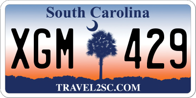SC license plate XGM429
