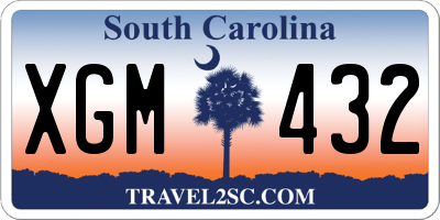 SC license plate XGM432